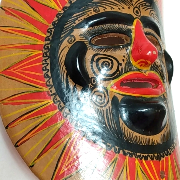1970s Vintage Clay Folk Art Mask - Picture 3 of 5